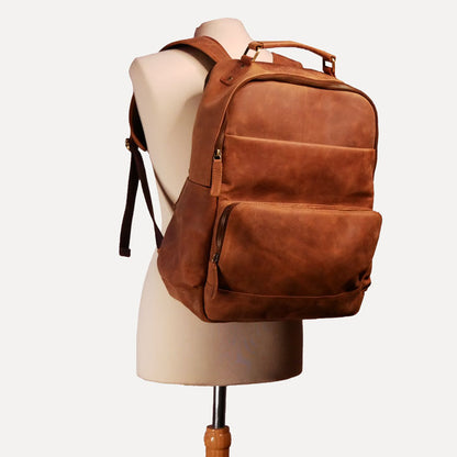 mochila hombre cuero marron urban